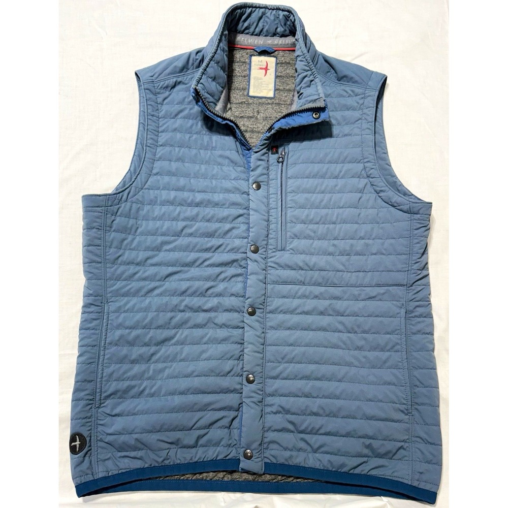 Relwen Quilted Puffer Vest Blue huckleberry Men's M Full Zip Button
